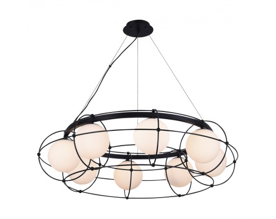 SL1189.403.08 Люстра подвесная ST-Luce Черный/Опал G9 8*5W