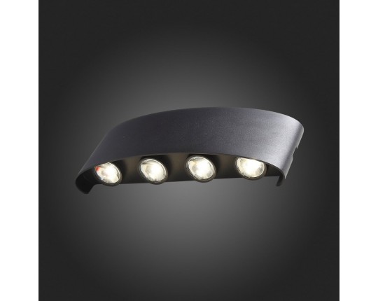 SL089.401.08 Светильник уличный настенный ST-Luce Черный кварцевый LED 8*1W 4000K