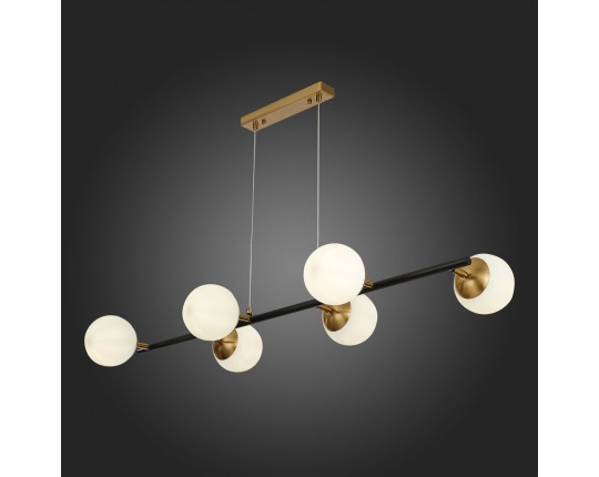 SLE220403-06 Светильник подвесной Черный, Латунь/Белый E27 6*60W