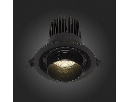 ST701.448.12 Св-к встр. Zoom Черный LED 1*12W 4000K 960Lm Ra90 15°-60° IP20 D115xH95 170-240V