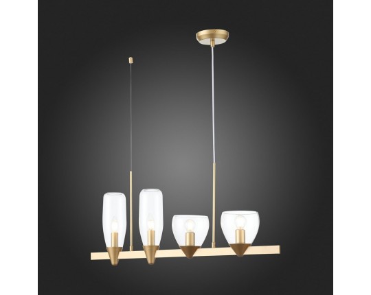 SL1119.203.04 Светильник подвесной ST-Luce Золотистый/Прозрачный E14 4*40W