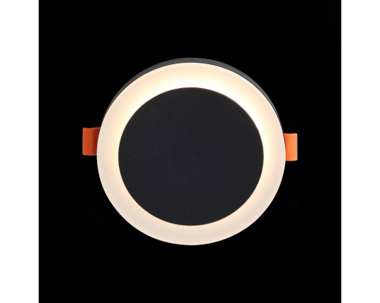 ST104.402.06 Светильник встраиваемый Черный LED 1*6W 3000K 468Lm Ra>80 120° IP20 D110xH20 170-240V