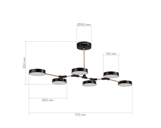 SLE6004-402-06 Светильник потолочный Черный, Латунь/Черный LED 6*10W