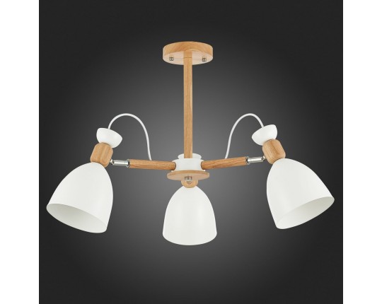 SLE103802-03 Светильник потолочный Светлое дерево, Белый/Белый E27 3*60W