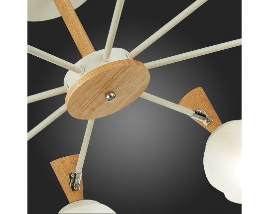 SLE220702-08 Светильник потолочный Белый, Светлое дерево/Белый E14 8*40W