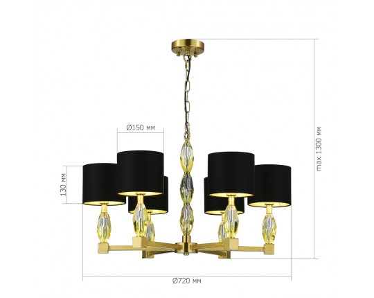 SL1759.303.06 Люстра подвесная ST-Luce Латунь/Черный E14 6*40W
