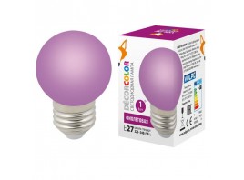 Лампа светодиодная Volpe E27 1W фиолетовая LED-G45-1W/PURPLE/E27/FR/С UL-00005652