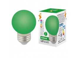 Лампа светодиодная Volpe E27 1W зеленая LED-G45-1W/GREEN/E27/FR/С UL-00005648