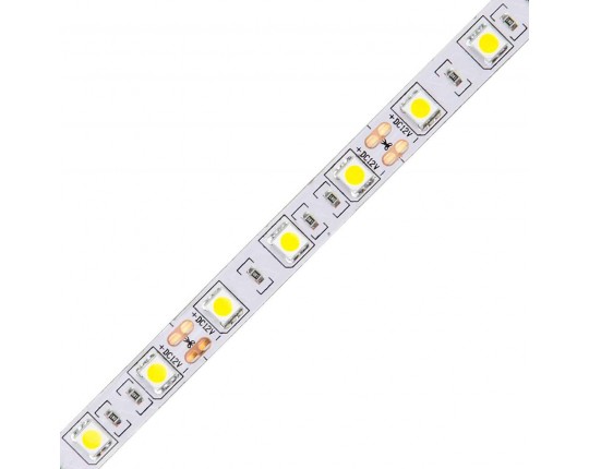 Светодиодная лента Volpe 14,4W/m 60LED/m 5050SMD теплый белый 5M ULS-Q221 5050-60LED/m-10mm-IP20-DC12V-14,4W/m-5M-3000K UL-00004353