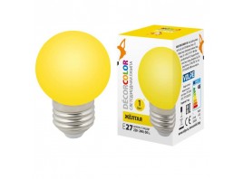 Лампа светодиодная Volpe E27 1W желтая LED-G45-1W/YELLOW/E27/FR/С UL-00005649