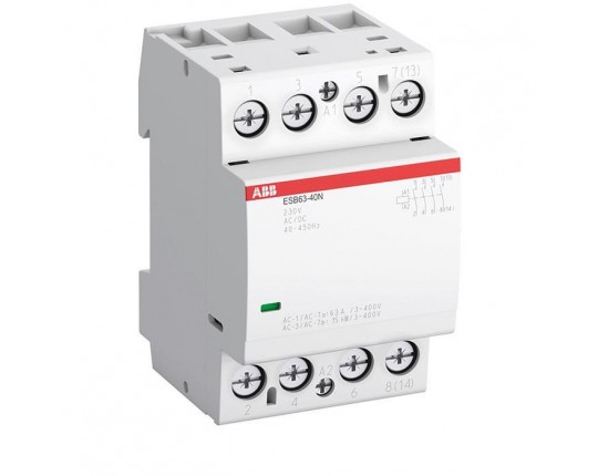 Контактор ESB63-40N-06 модульный (63А АС-1, 4НО), катушка 230В AC/DC 1SAE351111R0640