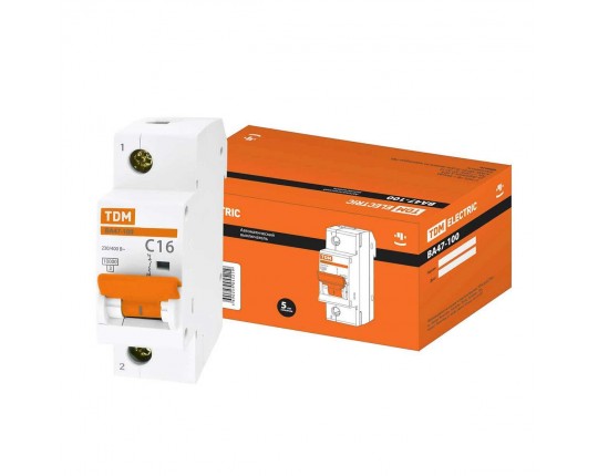 Автоматический выключатель TDM Electric ВА47-100 1Р 16А 10кА SQ0207-0046