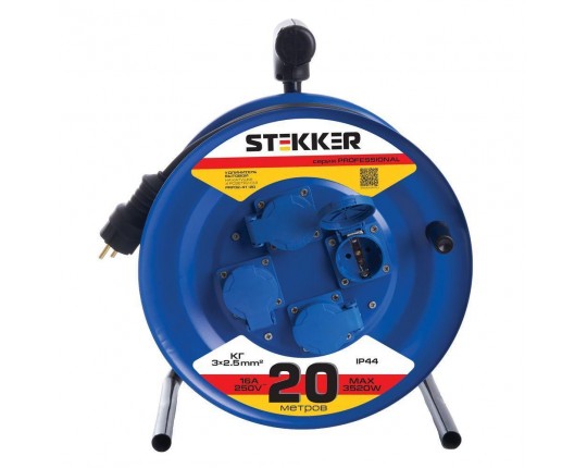 Удлинитель Stekker Professional 4гн 20м с/з PRF02-41-20 39784