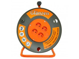 Удлинитель силовой на катушке Glanzen 4 гн. ПВС 2х2,5 EB-50-008