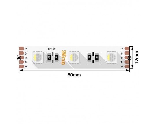 Светодиодная лента SWG 19,2W/m 60LED/m 5050SMD разноцветный/ теплый белый 5M 005012