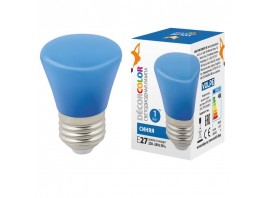 Лампа светодиодная Volpe E27 1W синяя LED-D45-1W/BLUE/E27/FR/С BELL UL-00005639