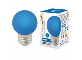 Лампа светодиодная Volpe E27 1W синяя LED-G45-1W/BLUE/E27/FR/С UL-00005647