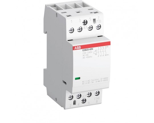 Контактор ESB25-40N-14 модульный (25А АС-1, 4НО), катушка 12В AC/DC 1SAE231111R1440