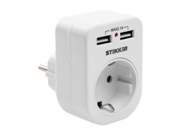 Переходник сетевой с 2хUSB Stekker 1гн с/з ADP16-24-20 39626