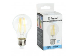 Лампа светодиодная филаментная Feron E27 20W 6400K прозрачная LB-620 48285