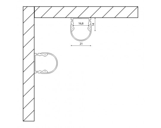 Профиль с рассеивателем SWG SF-2121-RD 000085