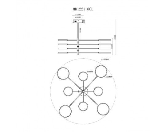 Потолочная светодиодная люстра MyFar Eva MR1221-8CL
