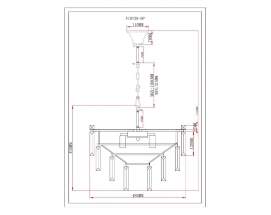 Подвесная люстра Moderli Crystal V10738-9P