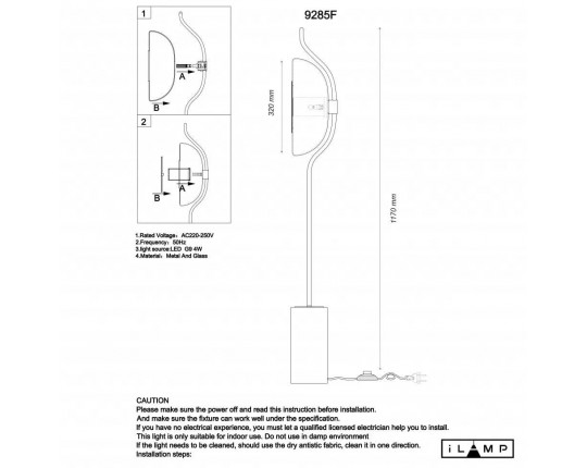 Торшер iLamp Stereo 9285F GL SM