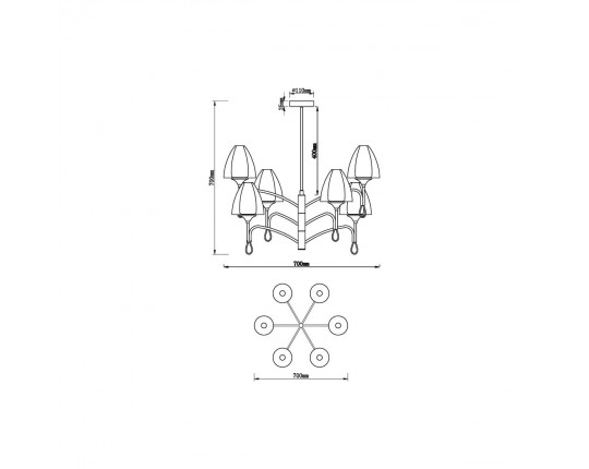 Подвесная люстра Vele Luce Oro VL5654P16