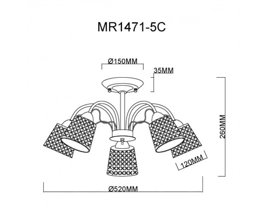 Потолочная люстра MyFar Luiza MR1471-5C