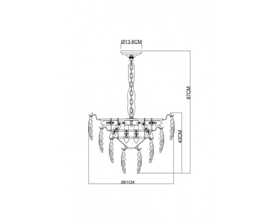 Подвесная люстра Arte Lamp Lilly A4070LM-9GO