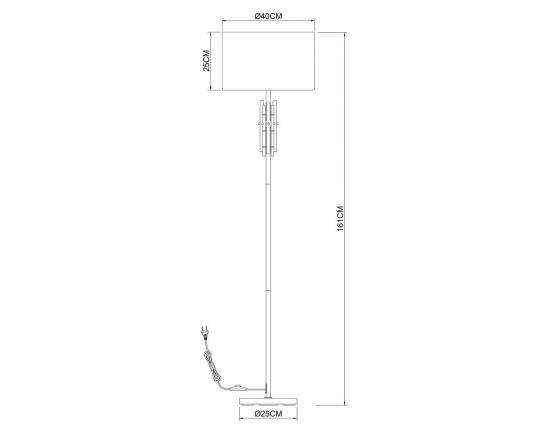 Торшер Arte Lamp Taygeta A4097PN-1CC