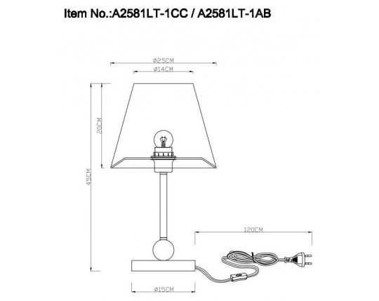 Настольная лампа Arte Lamp Elba A2581LT-1AB