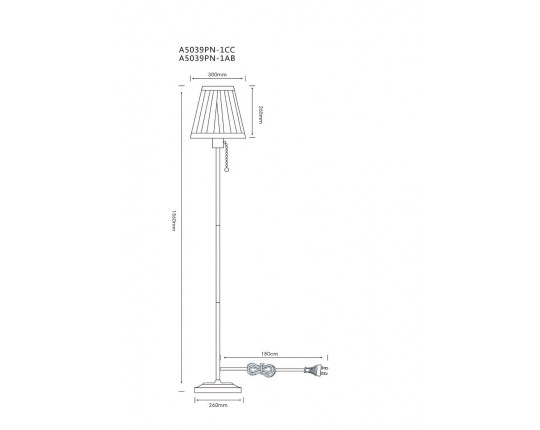 Торшер Arte Lamp Marriot A5039PN-1AB