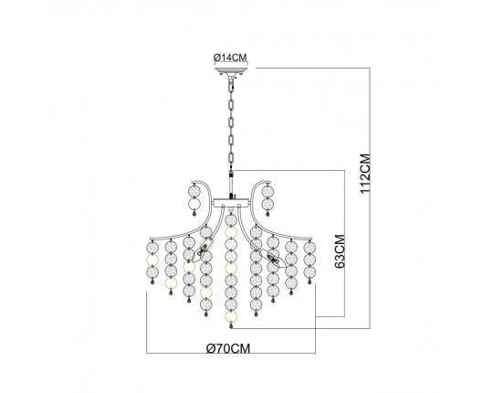 Подвесная люстра Arte Lamp Pipirima A4089LM-8AB