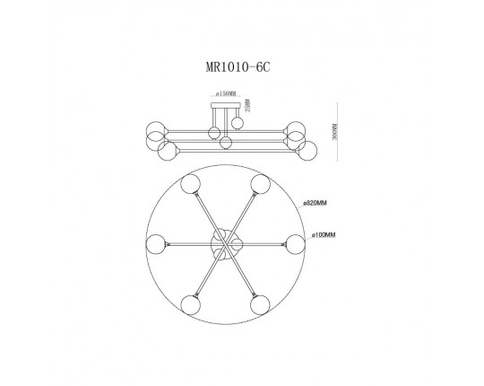 Потолочная люстра MyFar Stacy MR1010-6C