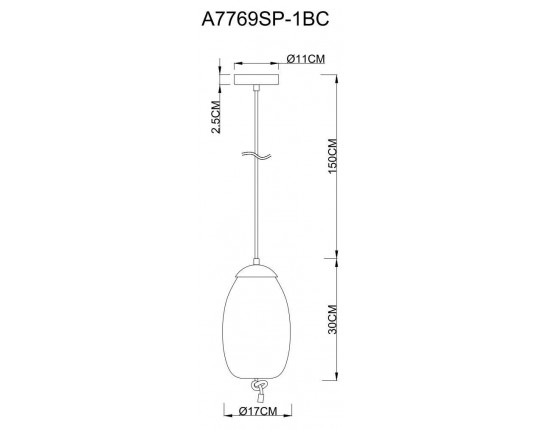 Подвесной светодиодный светильник Arte Lamp Cody A7769SP-1BC