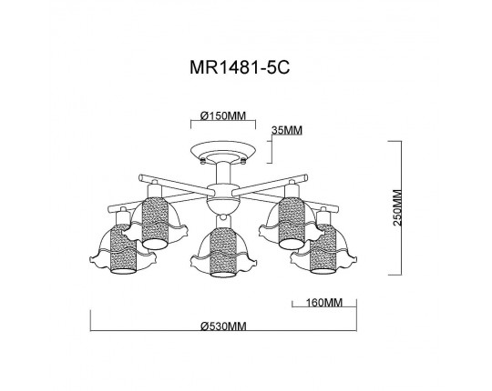 Потолочная люстра MyFar Lisa MR1481-5C