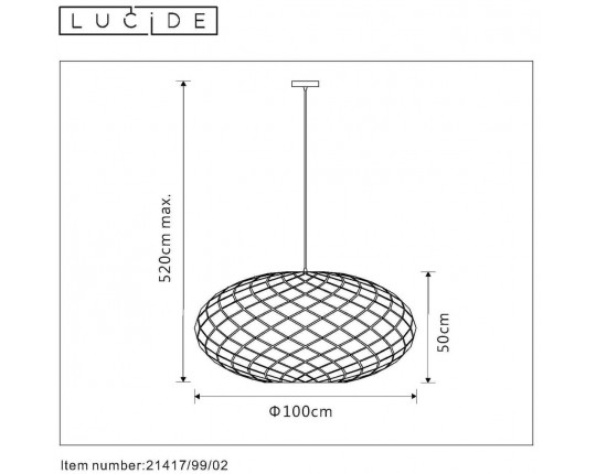 Подвесной светильник Lucide Wolfram 21417/99/30