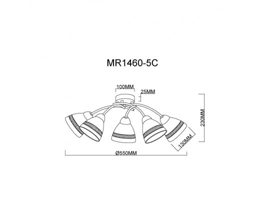 Потолочная люстра MyFar Emily MR1460-5C