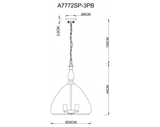 Подвесная люстра Arte Lamp Bell A7772SP-3PB