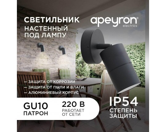 Уличный настенный светильник Apeyron Grafite 11-117