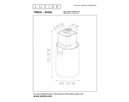 Трековый светильник Lucide NIGEL 09951/01/30