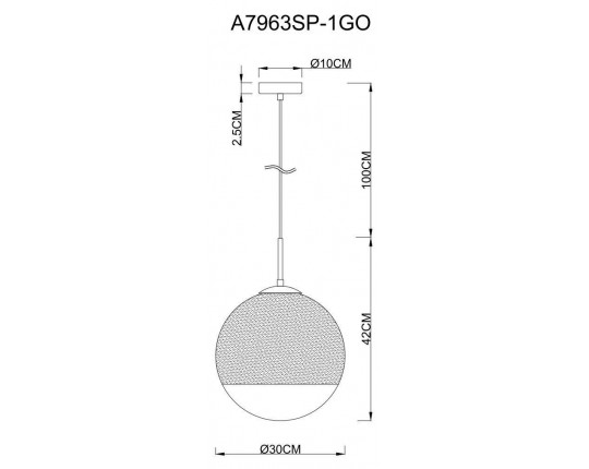 Подвесной светильник Arte Lamp Jupiter Gold A7963SP-1GO