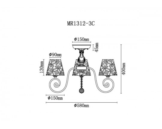 Потолочная люстра MyFar Ceiling Luna MR1312-3C