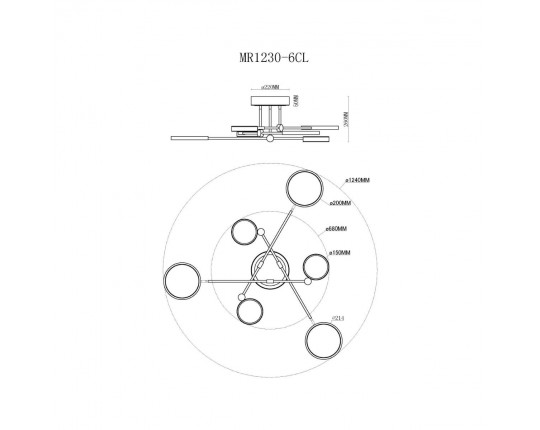 Потолочная светодиодная люстра MyFar Mandy MR1230-6CL