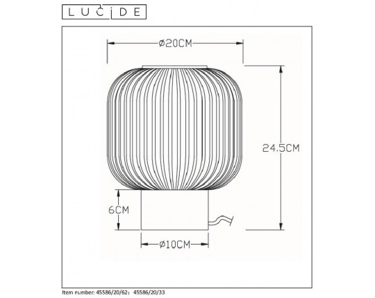 Настольная лампа Lucide Maloto 45586/20/33