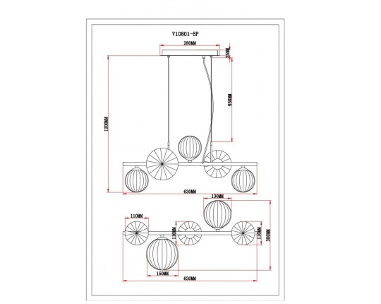 Подвесная люстра Moderli Molly V10801-5P