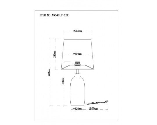 Настольная лампа Arte Lamp Rukbat A5046LT-1BK