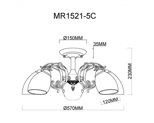 Потолочная люстра MyFar Biene MR1521-5C